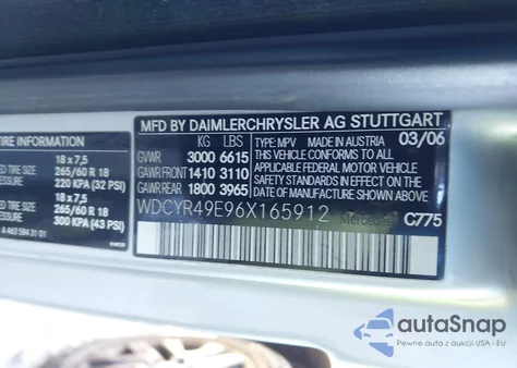 2006 Mercedes-Benz G 500 Grand Edition 4Matic from USA, damaged, VIN WDCYR49E96X165912